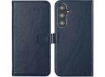 Custodia Per Samsung Galaxy S24 Fe - Vera Pelle - Custodia Selencia Flip Flap - Blu