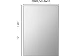 Specchio Da Bagno, Design Senza Cornice, Varie Forme, Montaggio A Parete, Rettangolare 60X80Cm