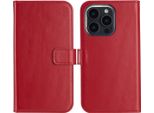 Custodia Per Iphone 16 Pro Max - Vera Pelle - Selencia Flip Flap Case - Rosso