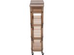 Carrello A 4 Livelli, Carrello Di Servizio Multifunzionale, Design Indipendente, Marrone Trasparente