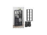 Vicco Raumteiler Standregal BüCherregal 8 FäCher Scutum Grau Hochregal Faltbox
