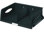 Esselte-Leitz Leitz Cestino Per Archiviazione Ordinata, Din A4/C4 Orizzontale, Plastica Nera, Per Larghezze Extra Fino A 370 X 272 Mm, Fondo - 1 Pezzo (5230-00-95)