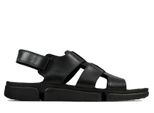 Clarks Tri Cove Sky Sandali Da Uomo In Pelle Nera Con Cinturini In Velcro 41,5