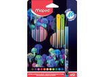 Maped 844404 Penna In Fibra Maped Deepsea Paradise, Astuccio In Cartone Da 18 Pezzi