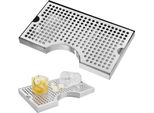 Vaschetta Di Raccolta In Acciaio Inox 304 - Vaschetta Per Birra Con 4 Gommini Antiscivolo E Coperchio Rimovibile - 300 X 180 X 25 Mm - Vaschetta Di Raccolta Per Bar, Ristoranti, Cucine, Caffetterie, Ecc.