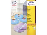 Avery Zweckform® L7676-100 L7676-100 Etichette Per Cd, Ø 117 Mm, 100 Fogli/200 Etichette, Bianco