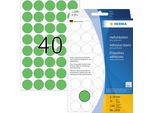 Herma 2255 2255 Etichette Multiuso - Verdi, Ø 19 Mm, Opache, Carta Di Supporto Perforata, 1280 Pezzi