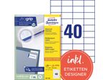 Avery Zweckform Universal - Etichette Di Carta Autoadesive Permanenti - Bianco - 52,5 X 29,7 Mm - 8000 Etichette (200 Fogli X 40) (3651-200)