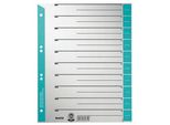 Leitz 1652-00-30 1652 Fogli Divisori - A4 Extra Larghi, Blu Chiaro, Bordo Perforato Colorato, 100 Pezzi