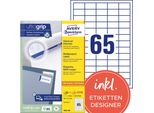 Avery Zweckform Universal - Etichette - Bianco - 38 X 21,2 Mm - 13000 Etichette (200 Fogli X 65) (3666-200)