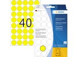Herma 2251 2251 Etichette Multiuso - Gialle, Ø 19 Mm, Opache, Carta Di Supporto Perforata, 1280 Pezzi