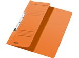 Leitz 3744-00-45 3744 Raccoglitore A Fessura, 1/2 Copertina Anteriore, A4, Pinzatura, Cartoncino Manila 250 G/M², Arancione