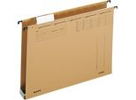 Leitz 1942-00-00 Cartella Sospesa A 25 Tasche Alpha®, Limitazione Laterale, Base In Plastica 40 Mm, Cartoncino Naturale, Marrone Naturale