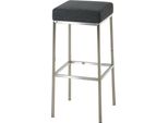 Clp Sgabello Montreal Rivestito In Tessuto E Struttura Con Poggiapiedi, Acciaio Inox Grigio Scuro