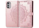 Motorola Moto E32S/Motorola Moto E32 Coperture - Pelle Finta - Flip Cover Imoshion - Oro Rosa
