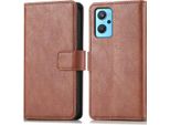 Imoshion Custodia Per Cellulare Per Oppo A76 (4G) - Flip Cover Bookcase Flip - Marrone