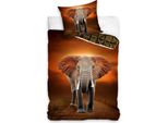 Set Di Biancheria Da Letto In Cotone Elephant Per Bambini - Copripiumino 140X200 Cm E Federa 70X70 Cm