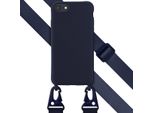 Iphone Se 2022/ Iphone Se 2020/ Iphone 8/ Iphone 7 Custodia - Silicone - Selencia Custodia Morbida/Custodia Con Cinturino/ Cover Posteriore - Blu Scuro