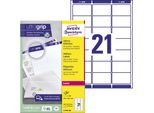Avery Zweckform® L7160-100 L7160-100 Etichette Per Indirizzi - 63,5 X 38,1 Mm, Bianco, 2.100 Etichette/100 Fogli, Permanente, Per Buste C6