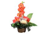 Nohel Garden Flower Rose Con Orchidea Composizione Autunnale In Ciotola 39 Cm