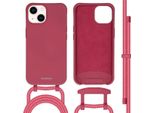 Custodia Iphone 14 Cover Protettiva Colore Con Cinturino Staccabile In Silicone Rosso Scuro Imoshion