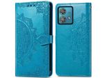 Motorola Moto G84 Sleeve - Pelle Finta - Flip Cover Imoshion - Turchese