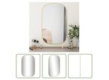 The Living Store Specchio Da Parete Golden 80X50 Cm