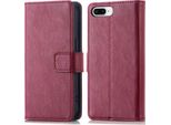 Custodia Imoshion Per Apple Iphone 8 Plus/Apple Iphone 7 Plus - Cover Flip A Libro - Rosso Scuro