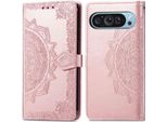 Google Pixel 9 Pro/Google Pixel 9 Sleeve - Ecopelle - Flip Cover Imoshion - Oro Rosa