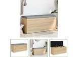 The Living Store Panca Con Contenitore Rovere Sonoma 102X42X45 Cm Materiale Legno