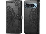 Google Pixel 9 Pro/Google Pixel 9 Cover - Similcuoio - Flip Cover Imoshion - Nero