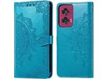 Motorola Edge 50 Fusion Sleeve - Pelle Finta - Flip Cover Imoshion - Turchese