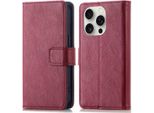 Imoshion Custodia Per Cellulare Per Apple Iphone 16 Pro - Custodia A Libro Flip - Rosso