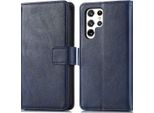 Custodia Per Cellulare Imoshion Per Samsung Galaxy S22 Ultra - Flip Cover Libreria Flip - Blu Scuro