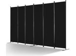 Parete Divisoria Per Ambienti - 3110 Mm - 6 Pannelli - Schermo Privacy Nero - Mobili Per Ufficio - Divisorio Flessibile Per Ambienti