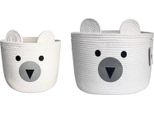 Set Di 2 Cestini Portaoggetti Per Bambini Bigepige Bianco