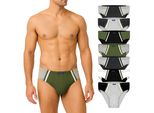 Brubaker Confezione Da 7 Slip Sportivi Da Uomo - Slip In Cotone Colorato - Pantaloni Retrò Senza Apertura, Mix Di Colori Oliva Nero Grigio Bianco, Taglia Xxl