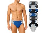 Brubaker Confezione Da 7 Slip Sportivi Da Uomo - Slip In Cotone Colorato - Pantaloni Retrò Senza Apertura, Mix Di Colori Blu Nero Grigio Bianco, Taglia L