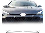 Modanature Griglia Radiatore Modanature Griglia Per Hyundai I20 2014-2020 Acciaio Inox Argento 2Pcs