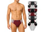 Brubaker Confezione Da 7 Slip Sportivi Da Uomo - Slip In Cotone Colorato - Pantaloni Retrò Senza Apertura, Mix Di Colori Rosso Nero Grigio Bianco, Taglia L