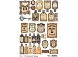 Carta Di Riso Per Decoupage Ciao Bella Per Decoupage A4 - Gabinetto Di Bottiglie Per Farmacia, Etichette