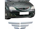 Modanature Griglia Radiatore Modanature Griglia Per Dacia Logan 2004-2008 Acciaio Inox Argento 6 Pezzi