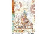 Carta Di Riso Per Decoupage A4 - Ciao Bella - Faro Arrugginito