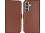 Custodia Per Samsung Galaxy S24 Plus - Vera Pelle - Custodia Selencia Flip Flap - Marrone Chiaro