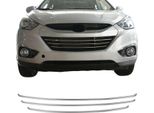 Modanature Griglia Radiatore Griglia Anteriore Per Hyundai Ix35 2010-2015 Acciaio Inox Argento 3X