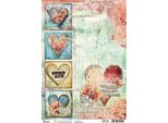 Papier RyżOwy Do Decoupage A4 - Ciao Bella - Momento Senza Tempo Sogno Maestoso L'amore è Qui - Serce, Napisy