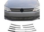 Modanature Griglia Radiatore Modanature Griglia Per Vw Jetta 2010-2014 Acciaio Inox Argento 6 Pezzi