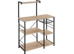 Tectake® KüChenregal, Industrial Style, 6 Ablagen Und Ausziehbarer Gitterkorb, 90 X 40 X 131,5 Cm