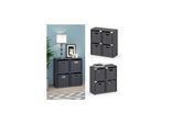 Vicco Raumteiler Standregal BüCherregal 4 FäCher Tetra Grau Hochregal Faltbox