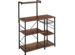 Tectake® KüChenregal, Industrial Style, 6 Ablagen Und Ausziehbarer Gitterkorb, 90 X 40 X 131,5 Cm